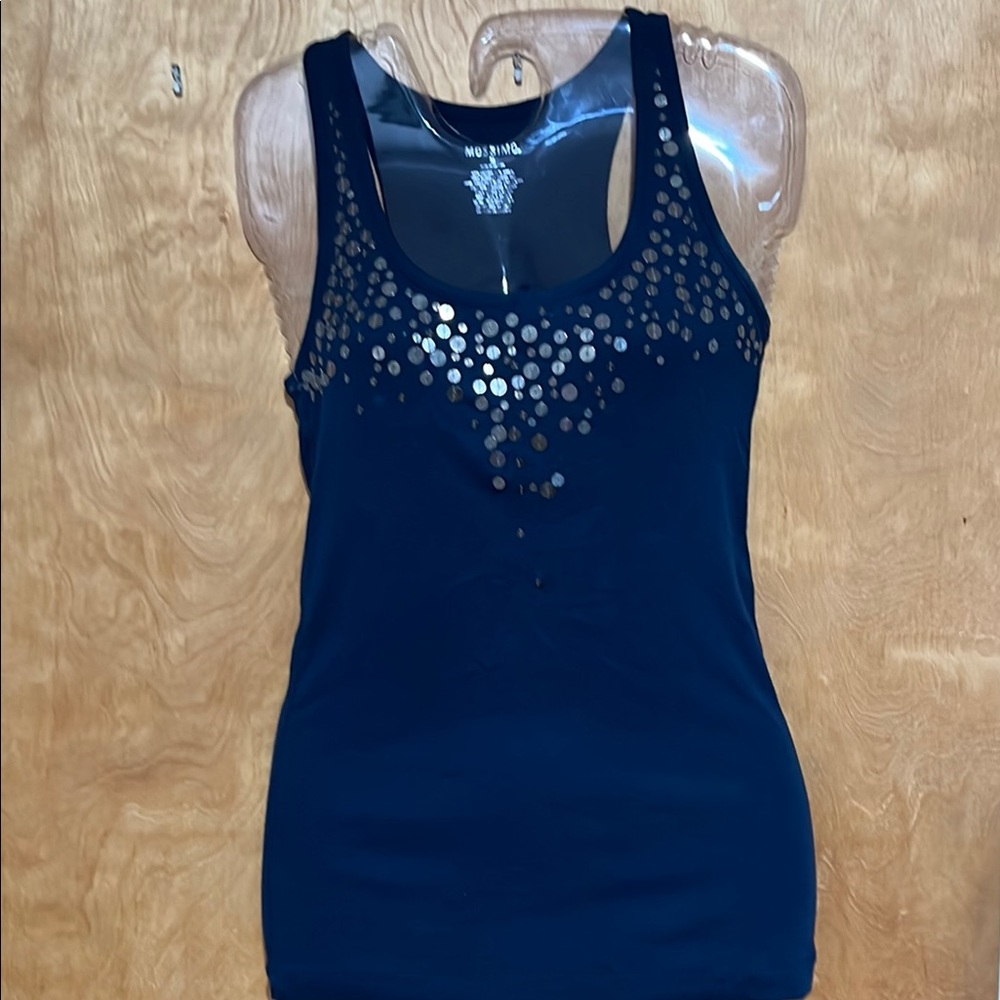 Women’s New Without tag Mossimo Blue Sequin Fitted Tank Top (Sz M)